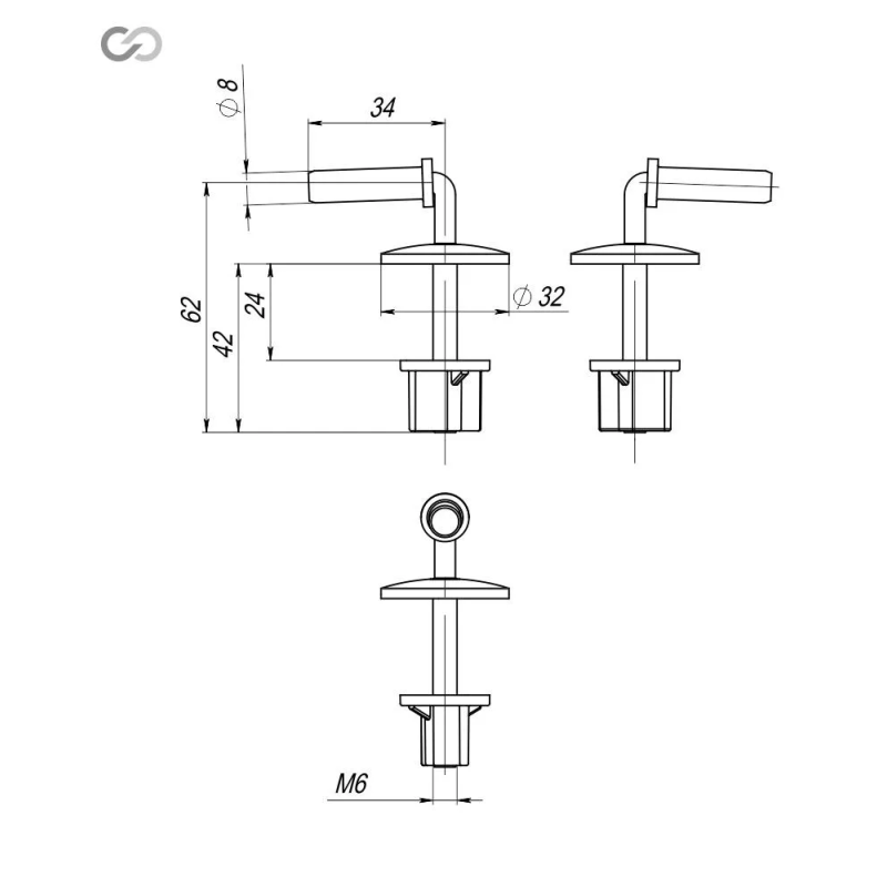 SOLOPLAST Кріплення для сидіння унітазу СУ-5М.10.ЗП, метал