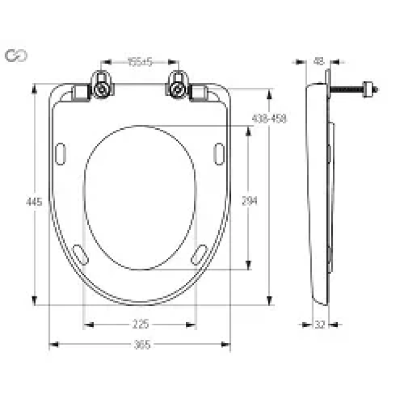 SOLOPLAST Сидіння для унітазу SP6, кріплення пластик, 365х445 мм