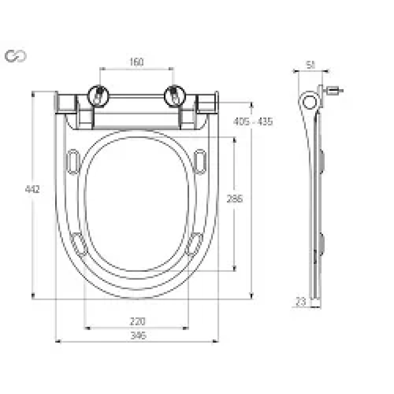 SOLOPLAST Сидіння для унітазу SP12-D з мікроліфтом, кріплення пластик, 346х442 мм