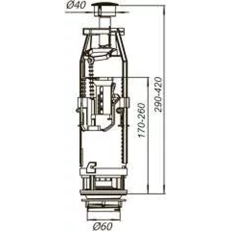SOLOPLAST Спускна арматура АС2-01, кнопка 2 режими