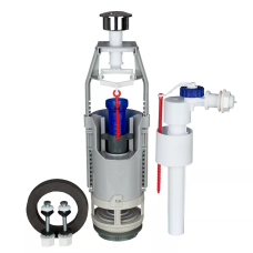 SOLOPLAST Комплект арматури для зливного бачка АБК2-01 підключення бічне, кнопка 2 режими