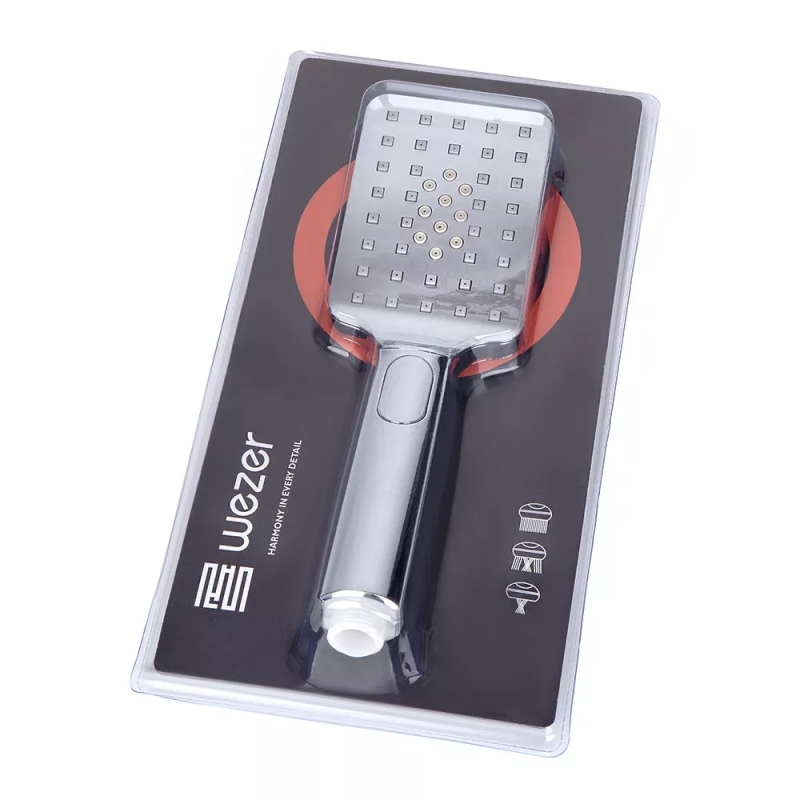 WEZER Душова лійка WKY-42, 3 режими, хром