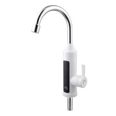 WEZER Проточний водонагрівач SDR-A11T для кухні, поворотний вилив, датчик темп., 3,3 кВт, білий