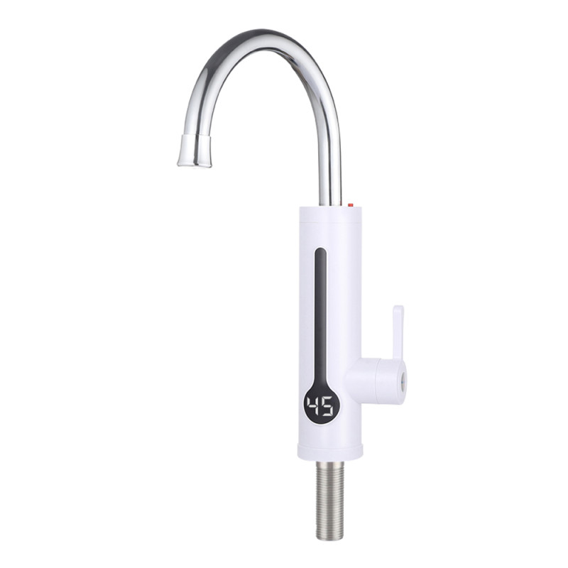 WEZER Проточний водонагрівач SDR-A8TR для кухні, поворотний вилив, термозапобіжн., датчик темп., 3,3 кВт, білий