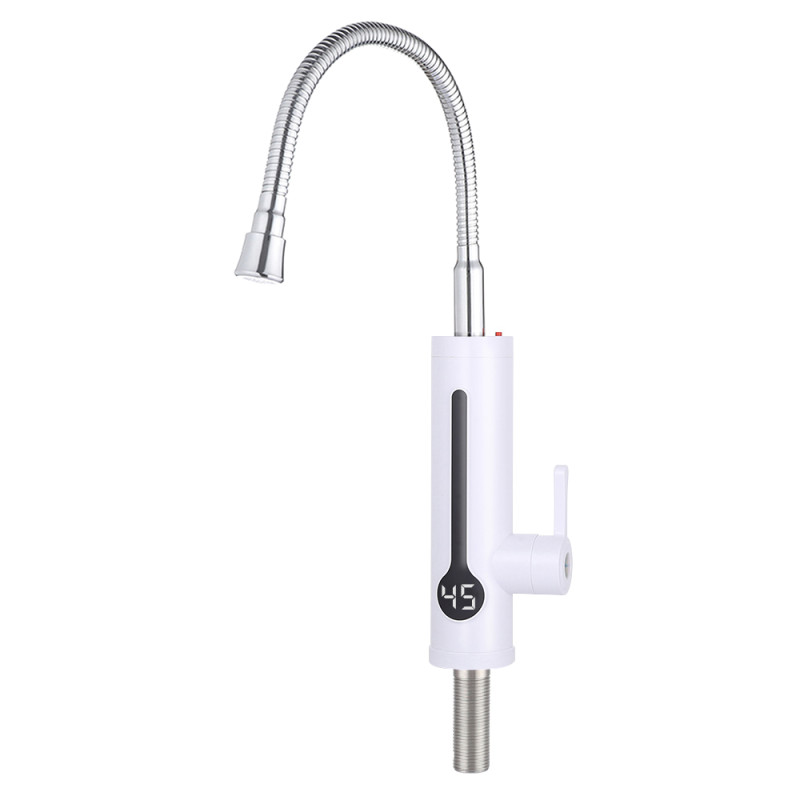 WEZER Проточний водонагрівач SDR-F8TR для кухні, рефлект. вилив, термозапобіжн., датчик темп., 3,3 кВт, білий