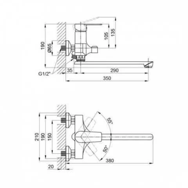 SLAT Змішувач для ванни SLT-C006W