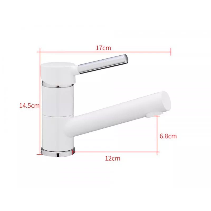 Frap F4544-8 Змішувач для кухні/умивальник одноваж. кор.гусак лат.корпус гайка Ø35 (білий/хром) {10}