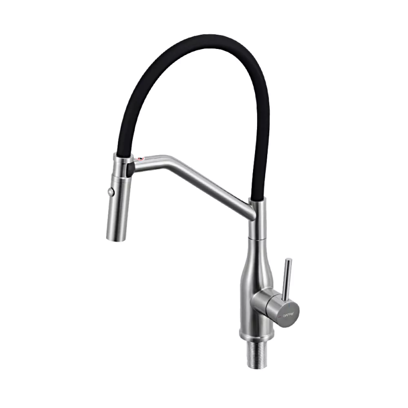 GAPPO Змішувач для кухні G4098-15 з гнучким виливом, нерж. сталь, сатин