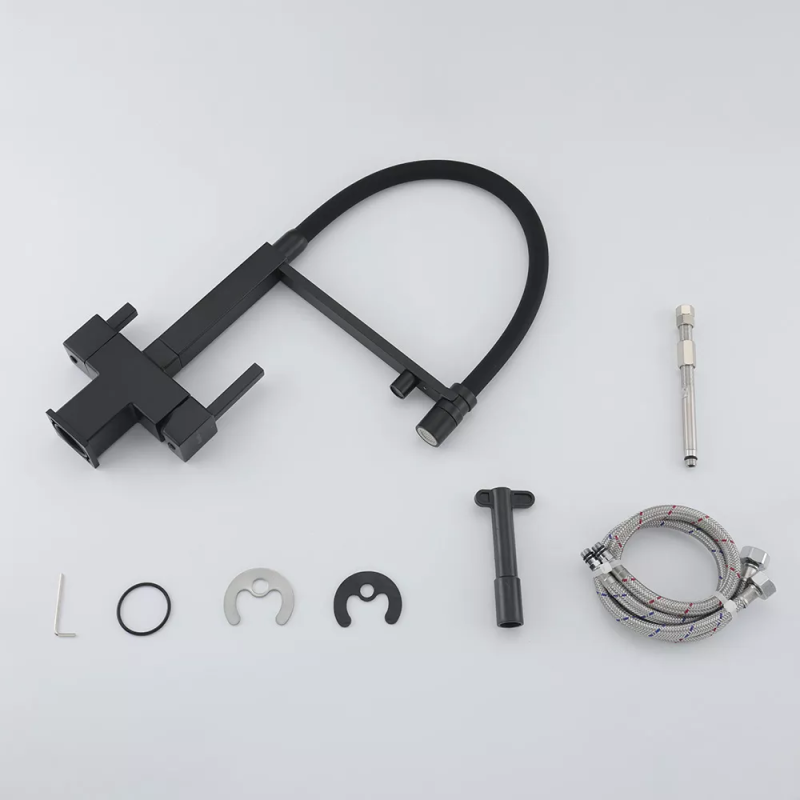 GAPPO Змішувач для кухні під осмос G4395-56 з гнучким виливом, чорний