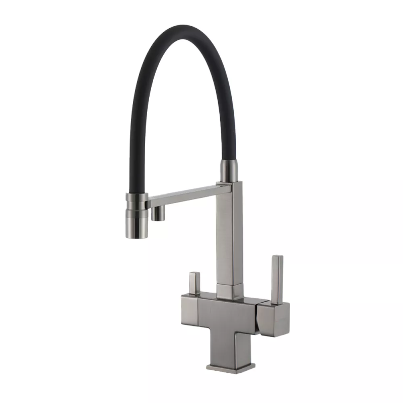 GAPPO Змішувач для кухні під осмос G4395-59 з гнучким виливом, збройова сталь