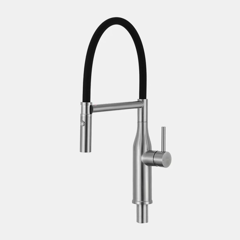 GAPPO Змішувач для кухні G4098-25 з гнучким виливом, нерж. сталь, сатин (G4098-25)