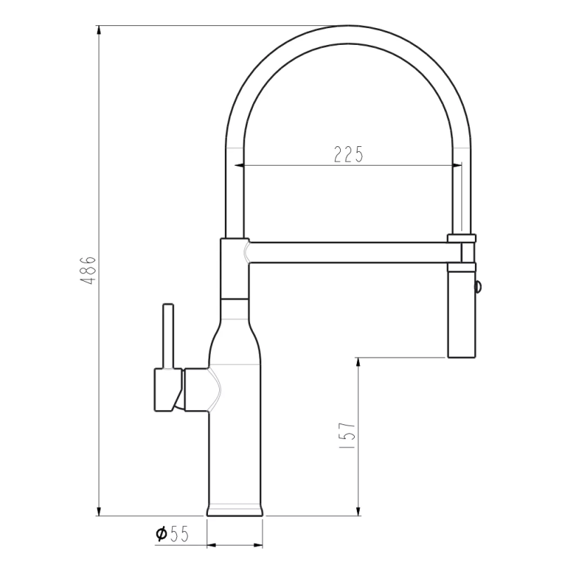 GAPPO Змішувач для кухні G4098-25 з гнучким виливом, нерж. сталь, сатин (G4098-25)