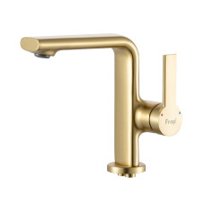 Frap Змішувач для умивальника F1088-3, литий вилив, латунь, золотий сатин