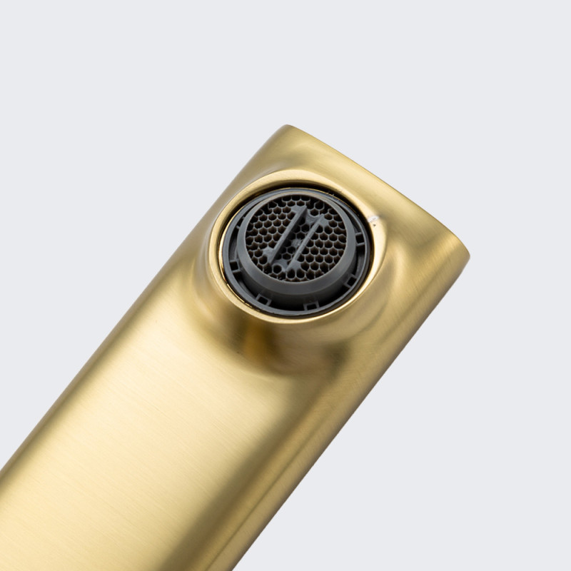 Frap Змішувач для умивальника F1088-3, литий вилив, латунь, золотий сатин