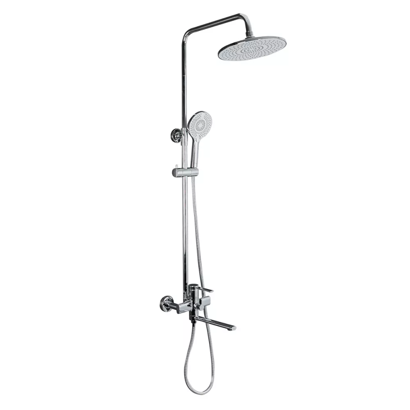 Frap Душова система F2467 поворотний вилив - перемикач на лійку, 3 режими, хром