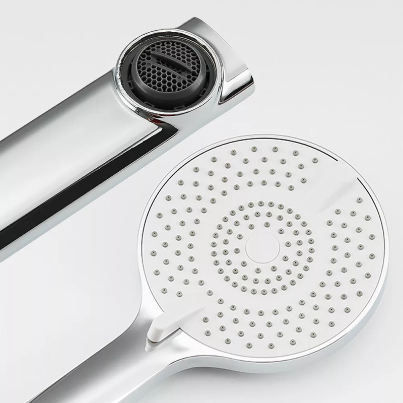 Frap Душова система F2467 поворотний вилив - перемикач на лійку, 3 режими, хром