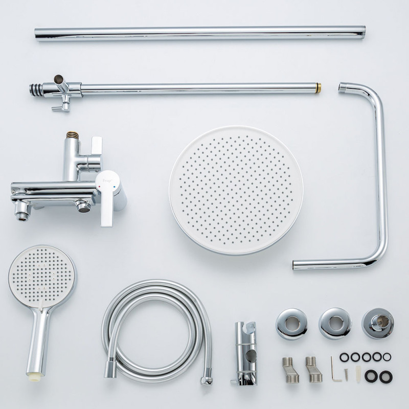 Frap Душова система F2488 з поворотним виливом, 3 функції, латунь, хром