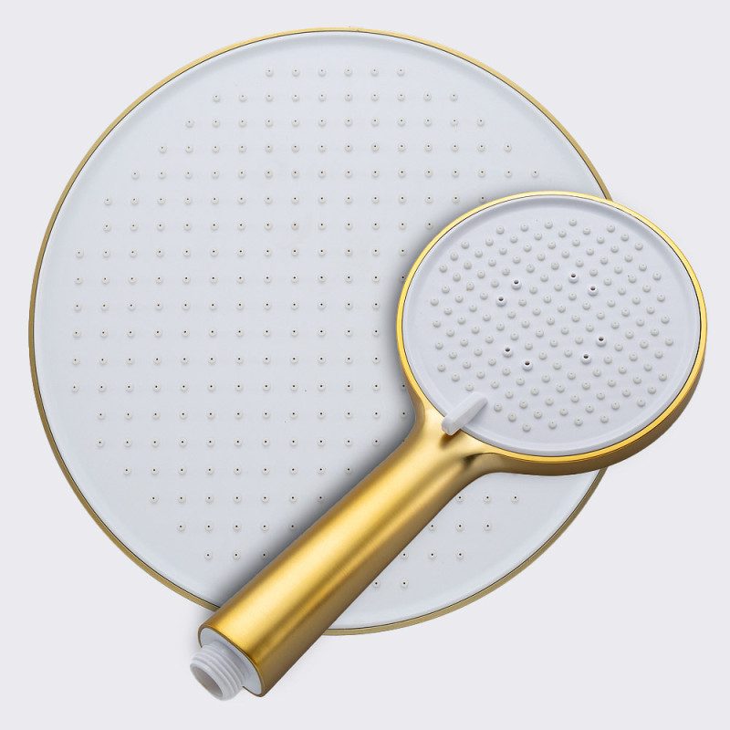 Frap Душова система F2488-3 з поворотним виливом, 3 функції, латунь, золотий сатин