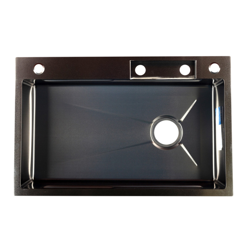 ITAL Кухонна мийка HD7246B, 720x460мм, нержавіюча сталь, сифон HD10+HD14, чорний