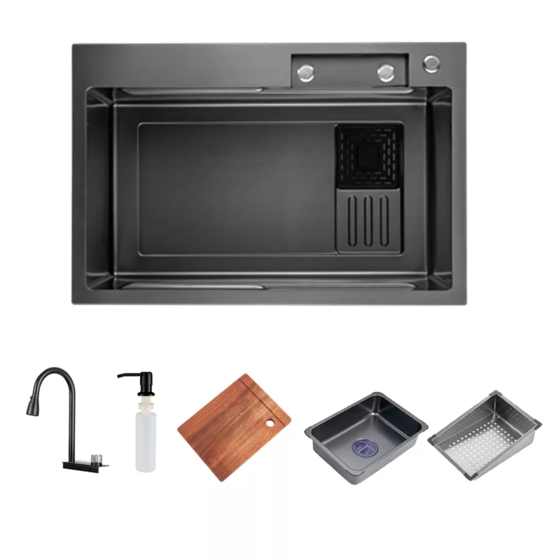 ITAL Кухонна мийка HD7545B, 750x450мм, нержавіюча сталь, чорний