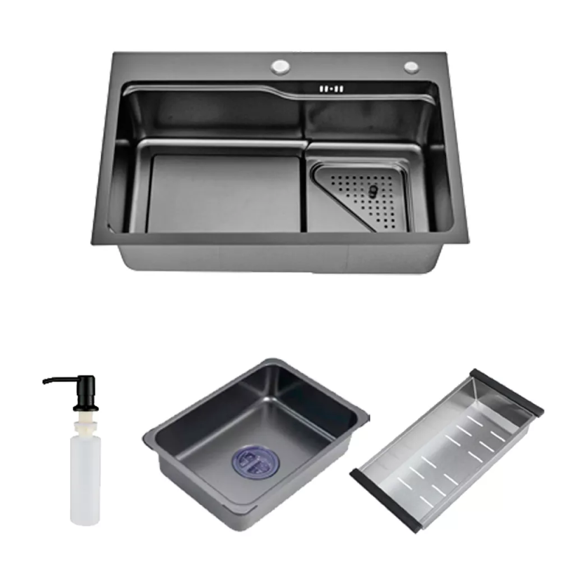 ITAL Кухонна мийка HD7546B, 750x460мм, нержавіюча сталь, чорний