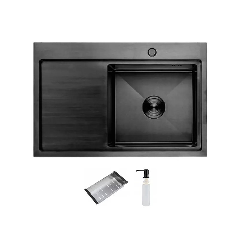 ITAL Кухонна мийка HD7850R, 750x500мм, нержавіюча сталь, права, чорний