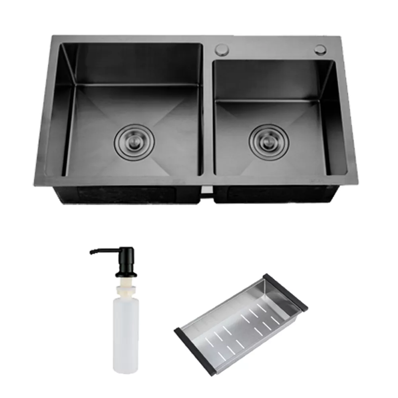 ITAL Кухонна мийка HD7541, 750x410мм, нержавіюча сталь, чорний