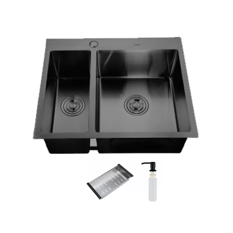 ITAL Кухонна мийка HD575485, 575x485мм, нержавіюча сталь, чорний