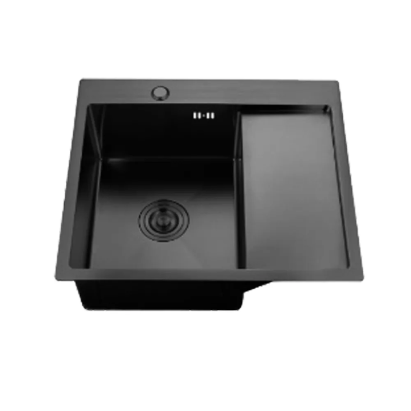 ITAL Кухонна мийка HD5851L, 580x510мм, нержавіюча сталь, ліва, чорний