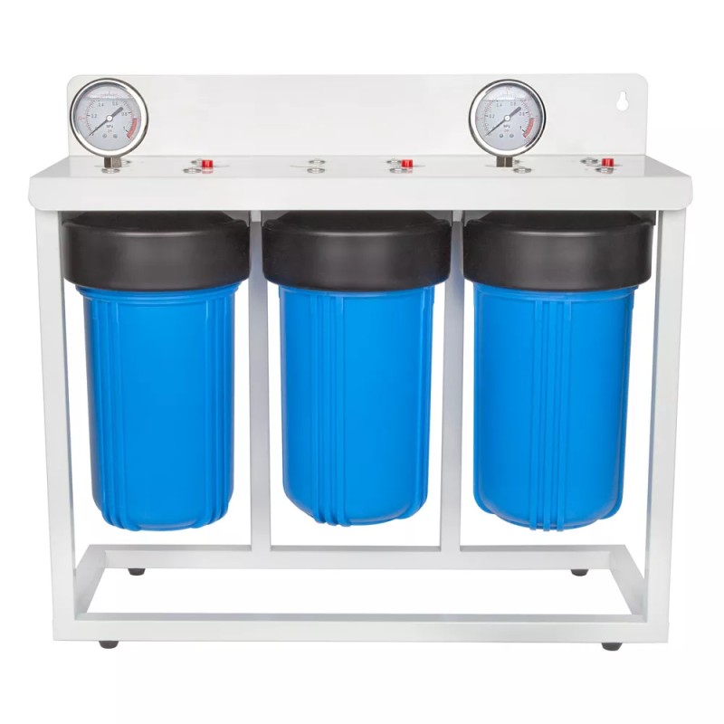 ITAL Система з трьох корпусів 3FH10BB 1" для магістрального фільтра, синя