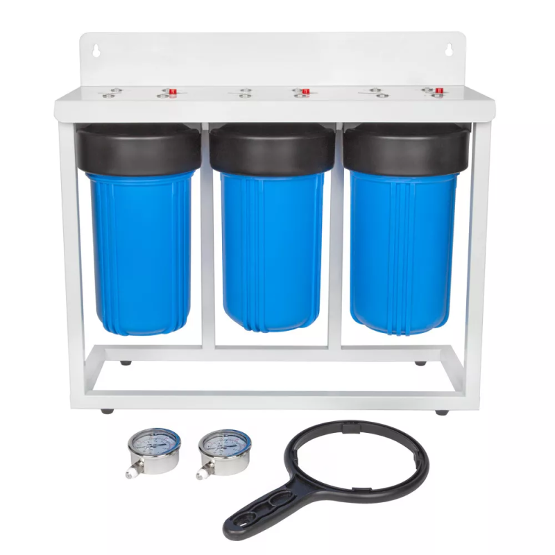 ITAL Система з трьох корпусів 3FH10BB 1" для магістрального фільтра, синя