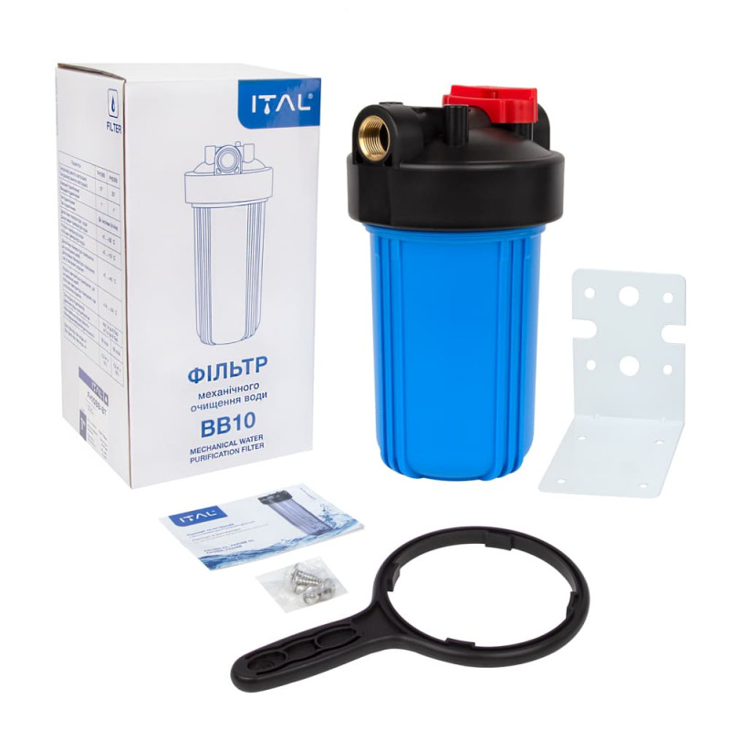 ITAL Колба механічного очищення FH10BB-BT з лат. різьбл. BigBlue 4,5"x10" - 1", синя