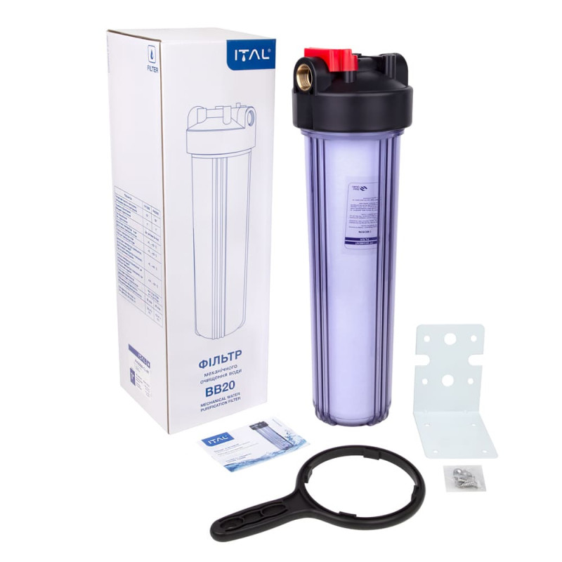 ITAL Колба механічного очищення FH20BB-CL-BT з лат. різьбл. BigBlue 4,5"x20" - 1", прозора