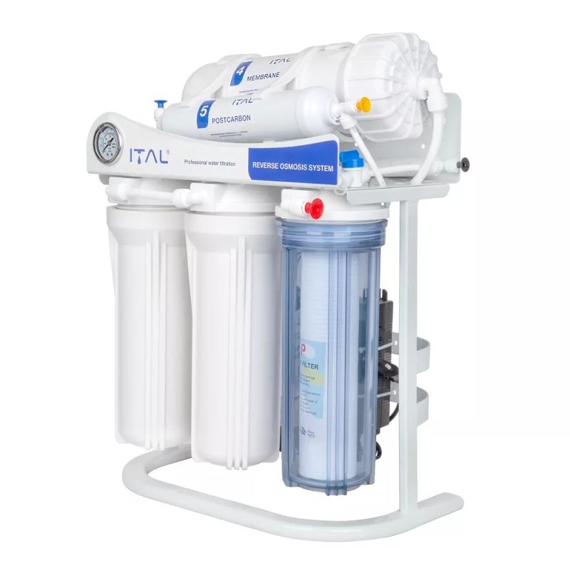 ITAL Фільтр зворотного осмосу 5-300P п'ятиступенева система очищення, помпа, мембрана 300 галон (IT-RO5-300P)