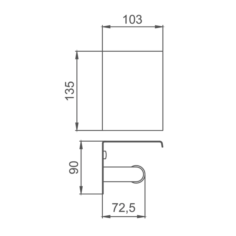 Frap Паперотримач з поличкою F502, нержавіюча сталь, хром