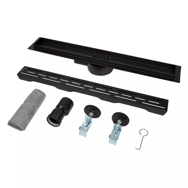 ITAL Душовий трап IT03-FT01/500B поворотний, 500 мм, нержавіюча сталь, чорний