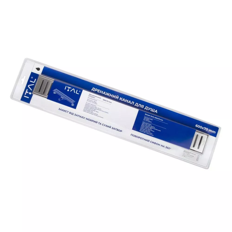 ITAL Душовий трап IT03-FT10/800, 800 мм, нержавіюча сталь, матовий сатин