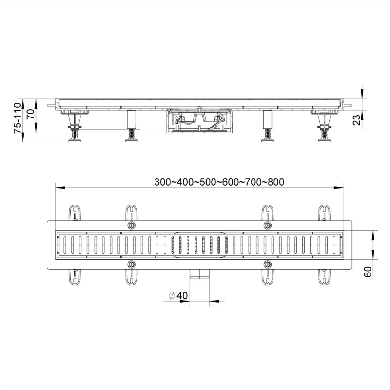 ITAL Душовий трап IT13-FT10/500, 500х70х67мм