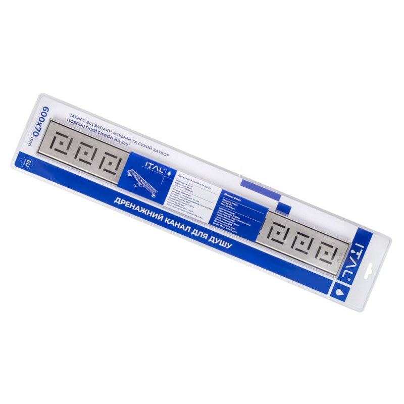 ITAL Душовий трап IT03-FT19/700, сифон поворот. 360, 700 мм, нержавіюча сталь