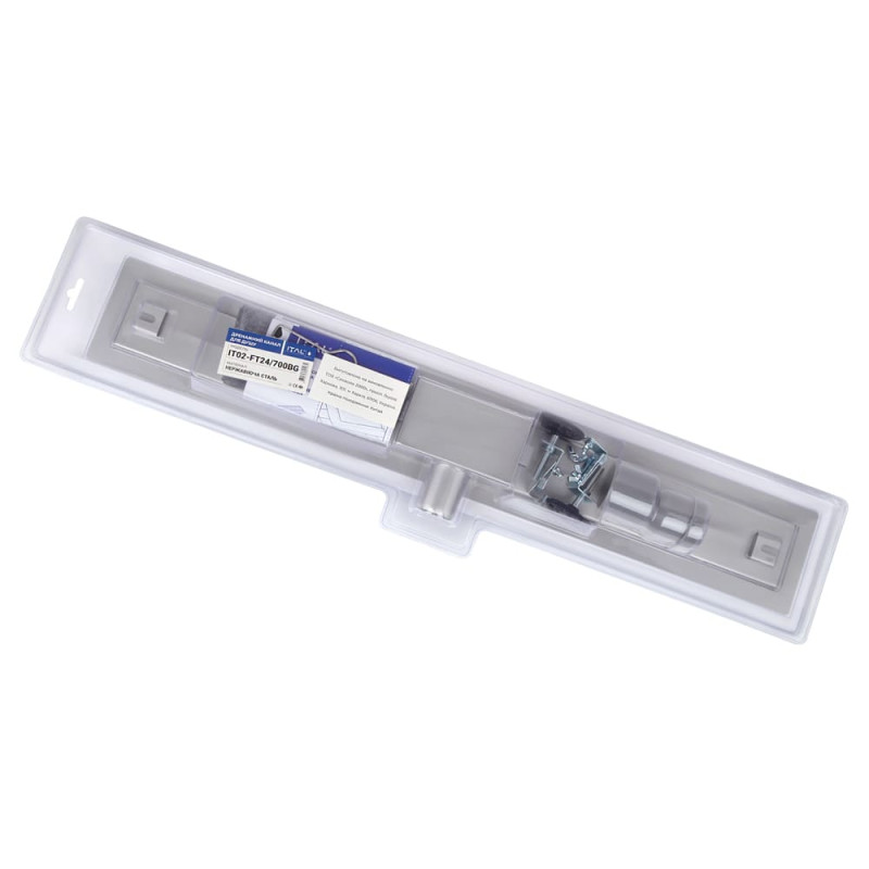 ITAL Трап для душу IT02-FT24/700, 700 мм, загартоване скло, Black Glossy