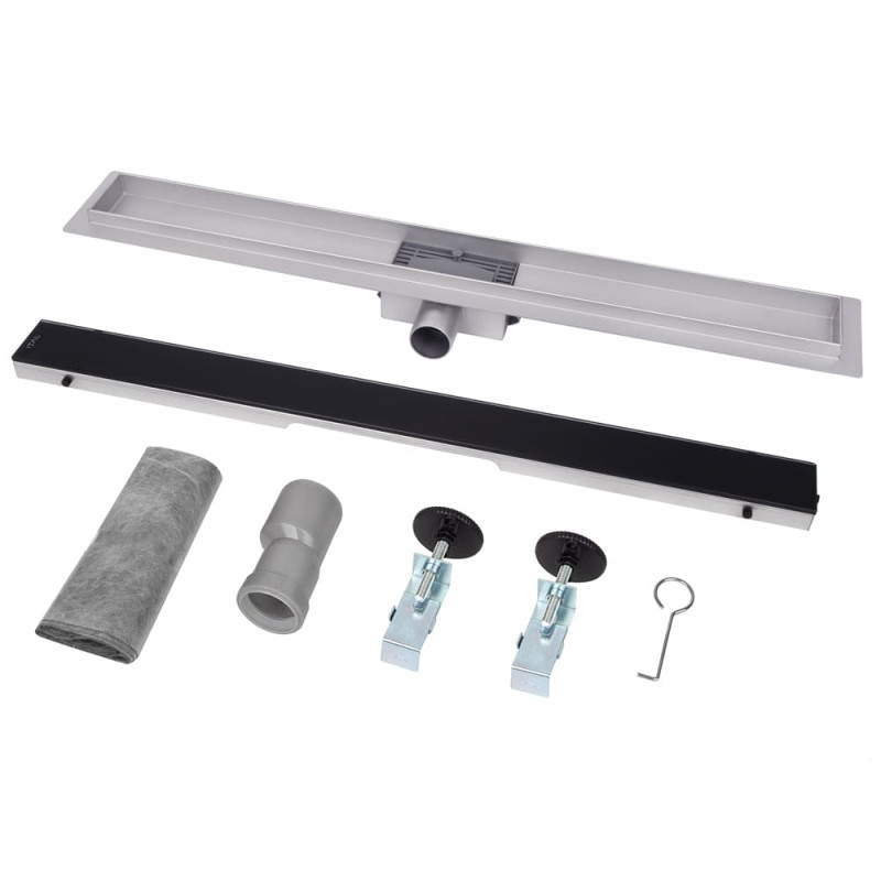 ITAL Трап для душу IT02-FT24/800, 800 мм, загартоване скло, Black Glossy