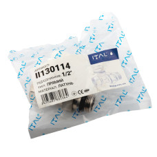 ITAL Клапан радіаторний 1/2" термостатичний, прямий, нікель