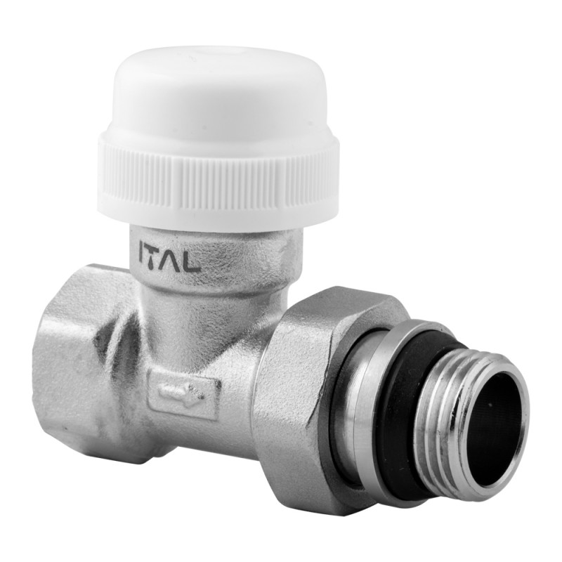 ITAL Клапан радіаторний 1/2" термостатичний, прямий, нікель