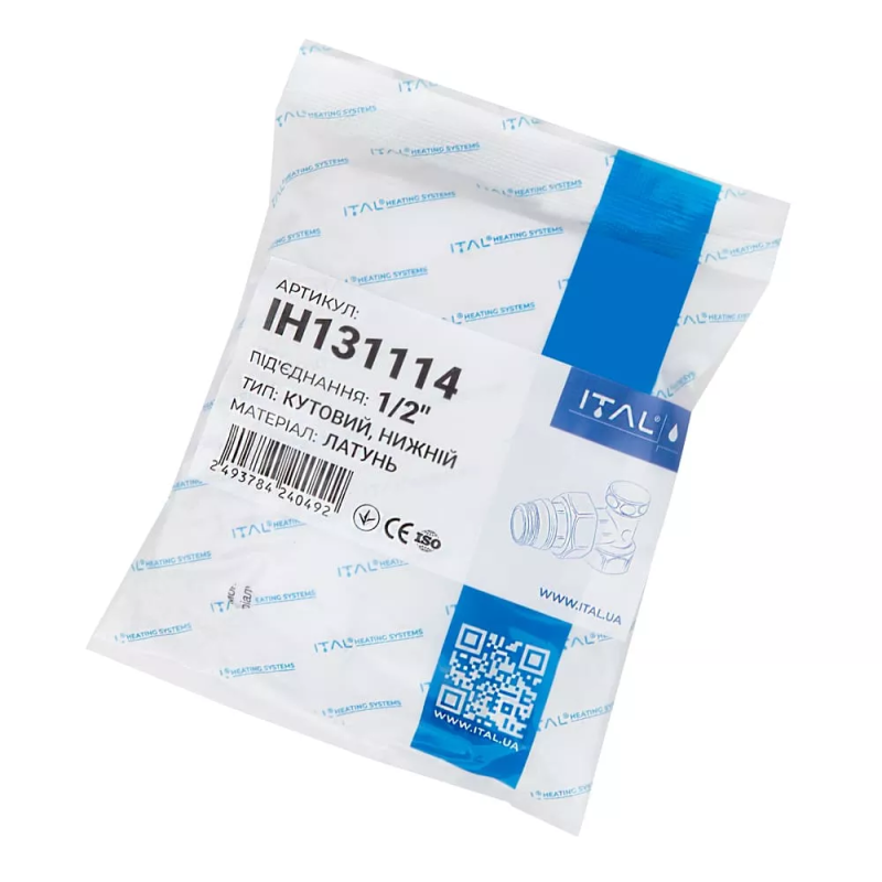 ITAL Вентиль радіаторний 1/2" балансувальний, кутовий (IH131114)