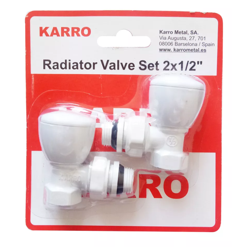 KARRO Комплект вентилів рушникосуш. (верх+верх, білий) (KR 319+KR 319) {1}