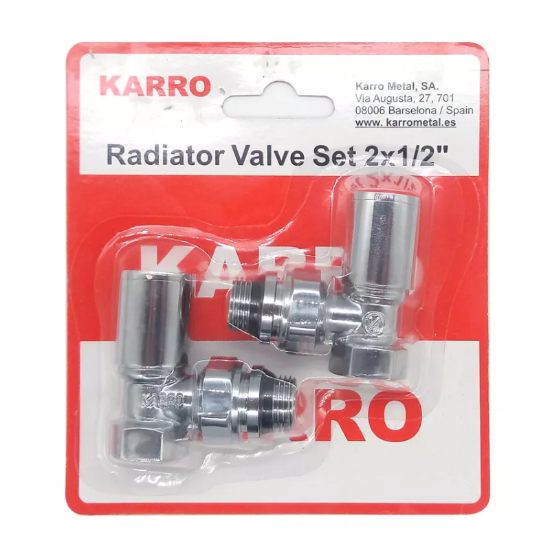 KARRO Комплект вентилів рушникосуш. (верх + верх, хром) (KR32001) {1}