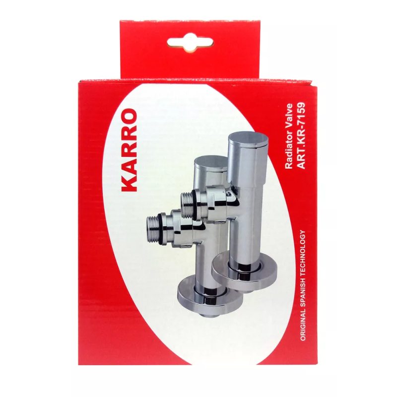 KARRO Комплект вентилів рушникосуш. (хром) Довжина. (KR-7159)