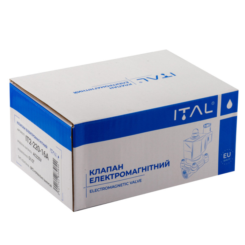 ITAL Клапан електромагнітний 1" IT2-220-25A, нормально-закритий (NC), 2W250-25 AC 220V