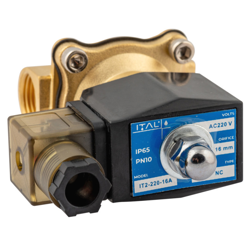 ITAL Клапан електромагнітний 1" IT2-220-25A, нормально-закритий (NC), 2W250-25 AC 220V