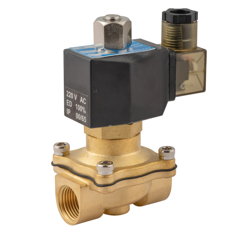 ITAL Клапан електромагнітний 1/2" IT2-220-16B, нормально-відкритий (NO), 2W160-15K AC 220V